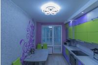 Натяжной потолок на кухне с фотопечатью г. Санкт-Петербург, ул.Александра Грина д.1